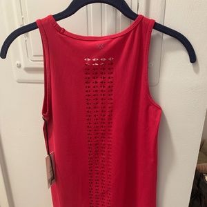 Magenta laser cut workout top